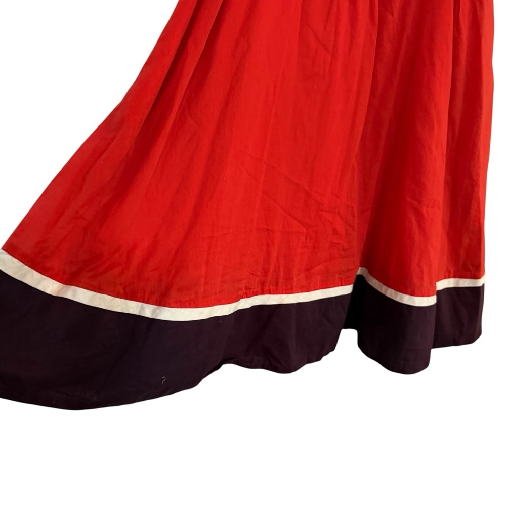 Floreat orange peasant Embroidered Dress size 2 - Picture 6 of 14